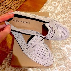 Lucky Brand Caylonp Suede Perforated Loafers Size 10